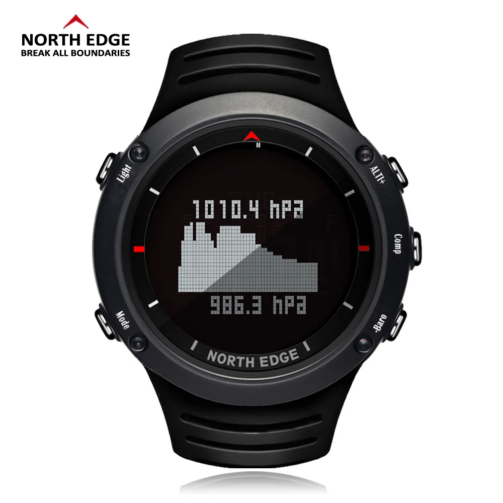 NORTH EDGE мужские спортивные цифровые часы для бега плавания спортивные часы альтиметр барометр компас термометр погода для мужчин