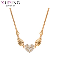 xuping jewelry wings heart pattern elegant necklace with synthetic cz for women gift 44485