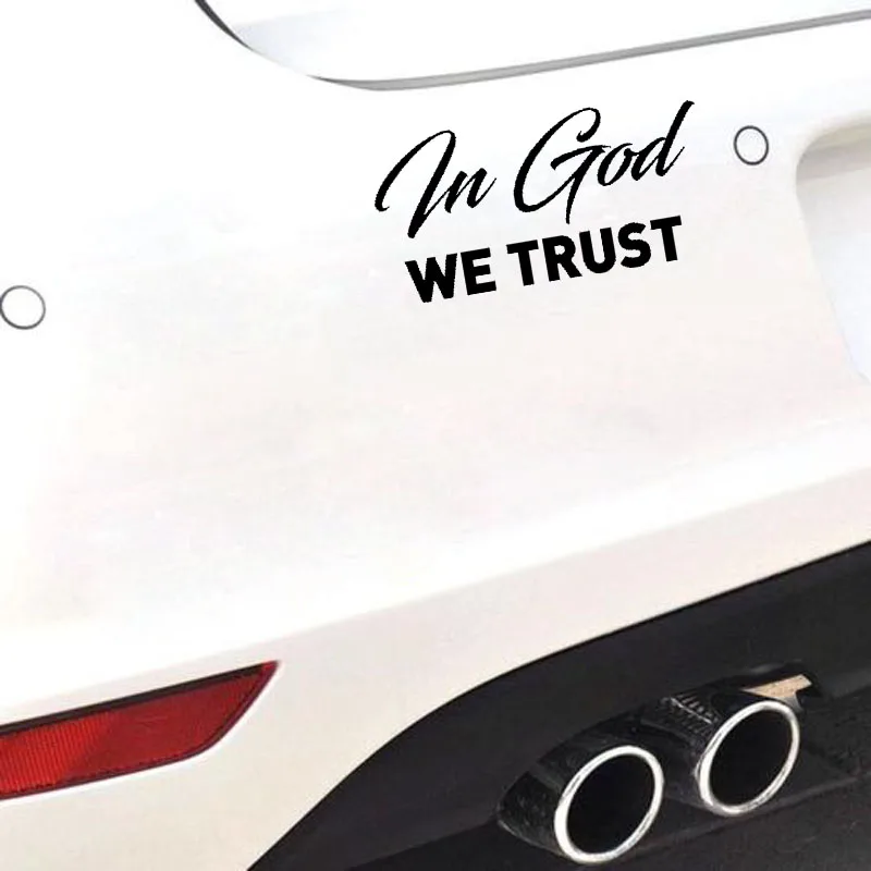 QYPF 15.6cm*7.8cm Fashion In God We Trust Car Sticker Black Silver Vinyl Motorcycle Car-styling Decal C15-1726 | Автомобили и