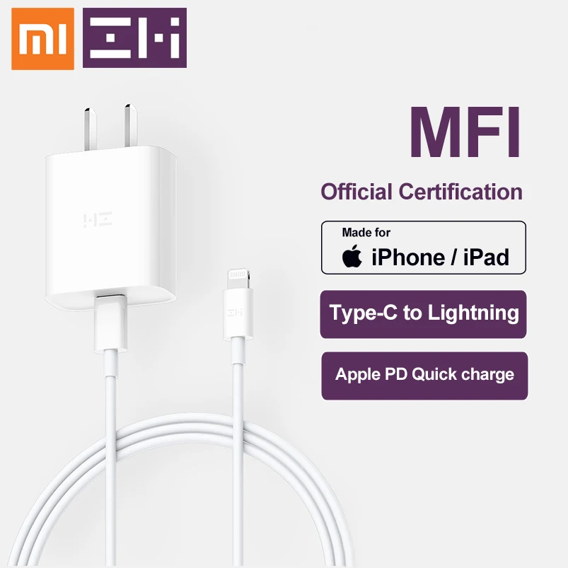 Новый набор для быстрой зарядки ZMI 18W PD3.0 iPhone11 сертифицированный MFI зарядный interf
