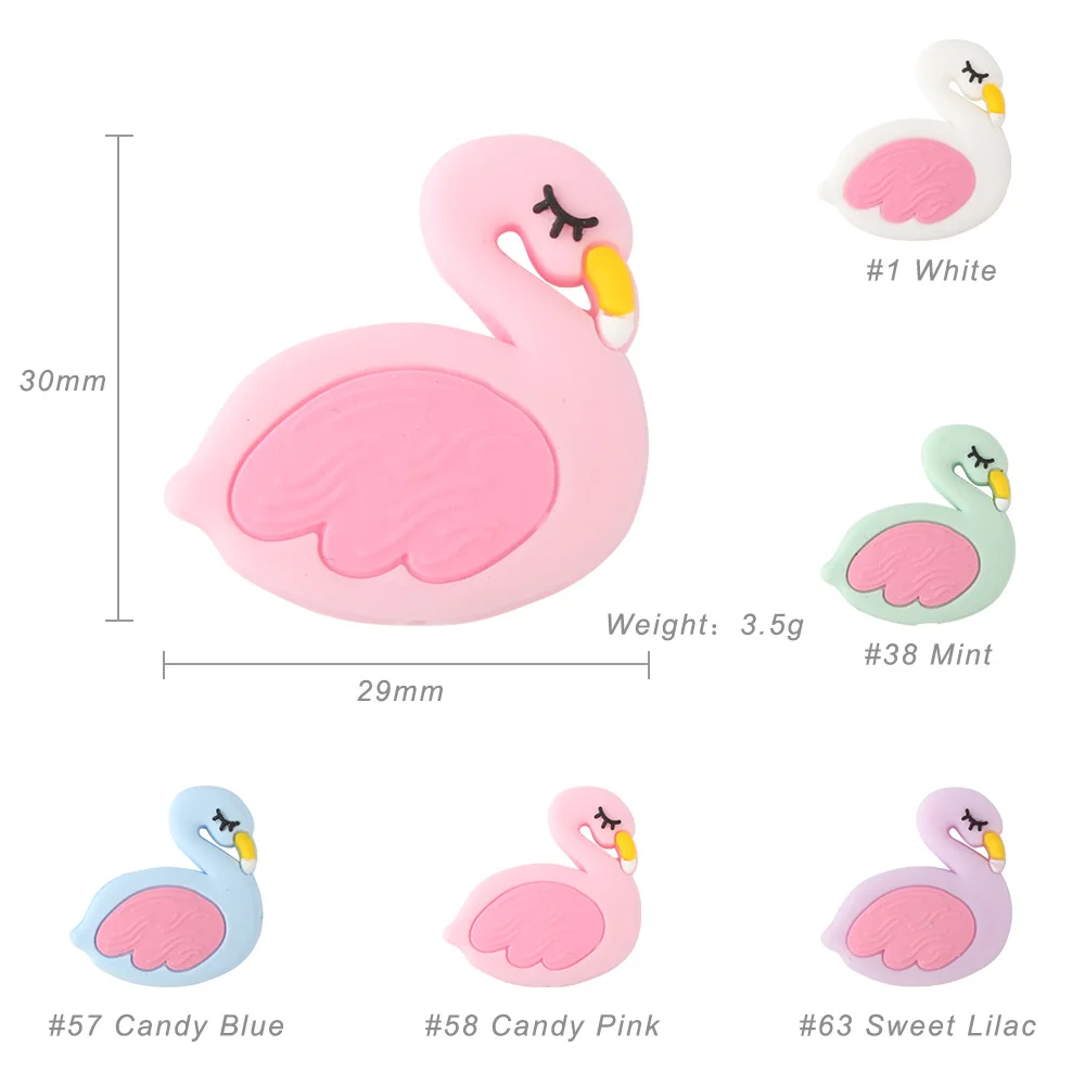 5 шт. силиконовые кольца для прорезывания зубов в виде фламинго|Детские