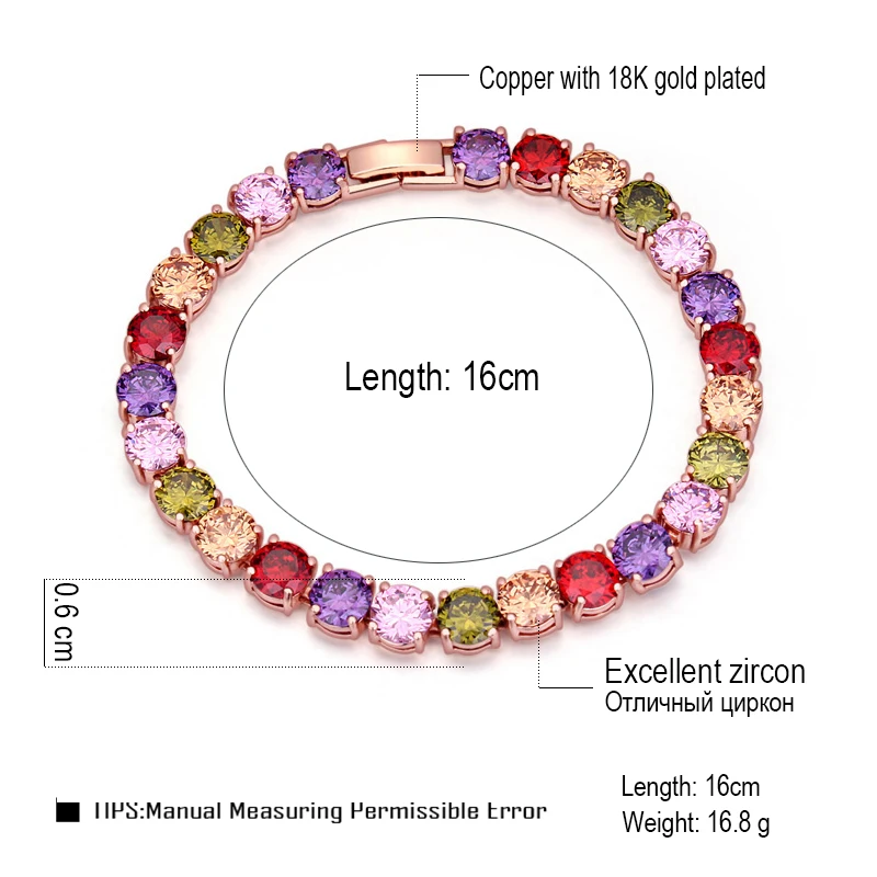 MALANDA модные красочные круглый Форма Циркон Кристалл от Swarovski браслеты для женщин