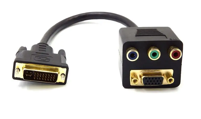 30 см DVI I в VGA + RCA 24 5 папа 3 * RGB AV Соединение женский сплиттер конвертер Кабель| |