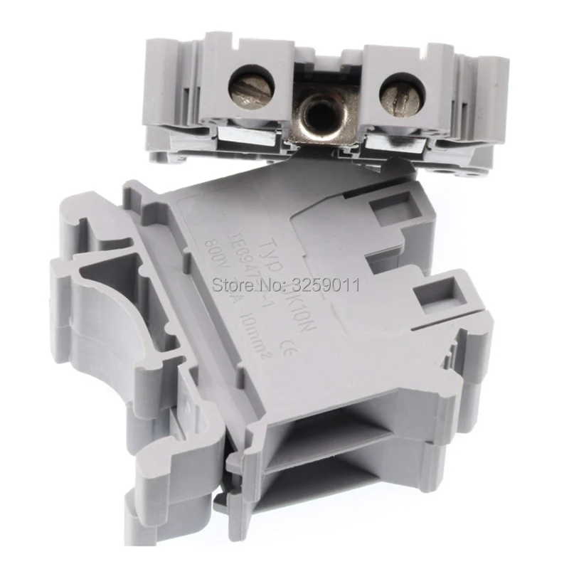 1 шт. сквозной клеммный блок комбинированный тип 20 6 AWG 57 A 800 V UK 10N серый провод
