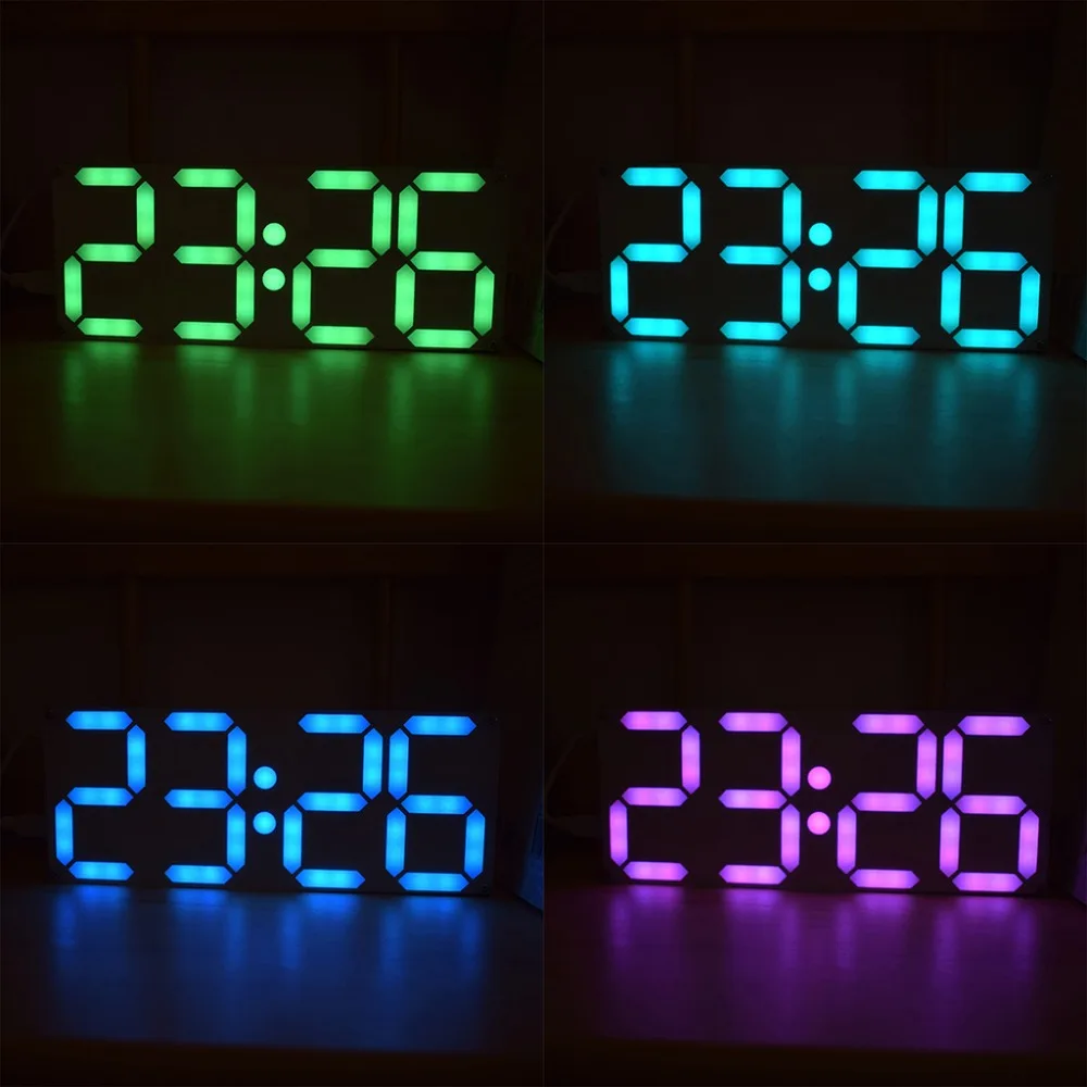 

Large Rainbow Color Digital Tube DS3231 Clock DIY Kit With Customizable Colors