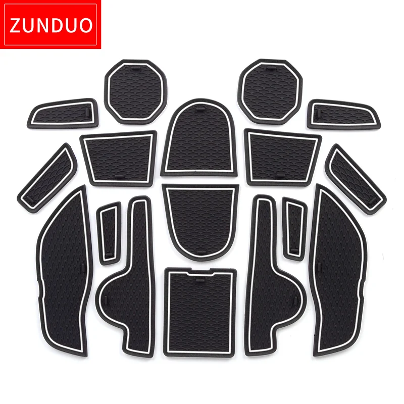 ZUNDUO Anti-Slip Gate Slot Pad For RENEGADE 2016 - 2018 Accessories Interior Non-Slip Door Mats/Cup Mat 17PCS red white |