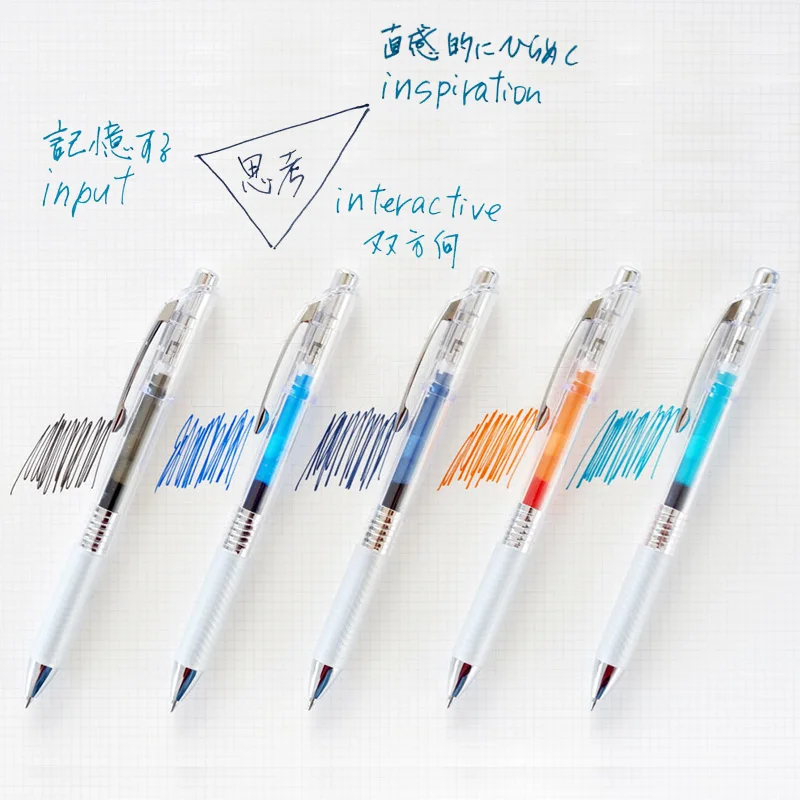 Японская гелевая ручка Pentel BLN75TL Energel прозрачный стержень с цветным сердечником 0 5