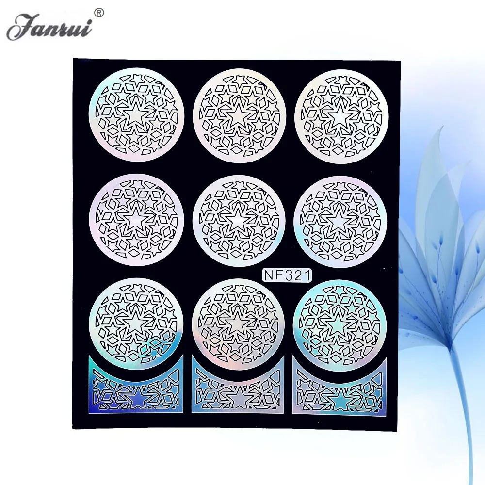 ANF321 Полые Белый Henna кленовый лист розы Дизайн ногтей шаблон Стикеры трафарет для аэрография ногтей наклейки украшения awjv215 - Цвет: ANF321