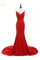 bealegantom 2019 new elegant real photo red long prom dresses v neck beaded plus size formal evening party gown qa1585