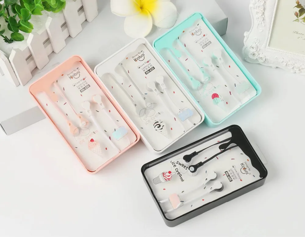 2 шт./компл. креативные милые наушники вкладыши разных цветов с мороженым 3 5 мм