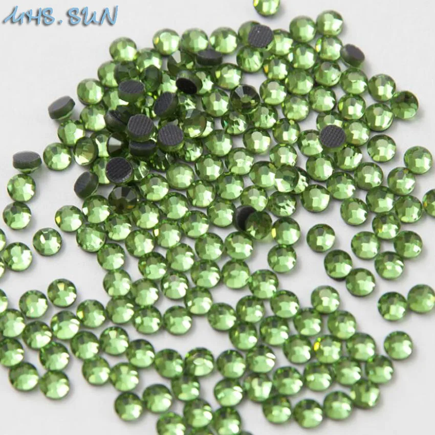 MHS.SUN Peridot зеленые прозрачные стразы с плоским задним стеклом горячая фиксация SS6