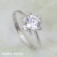 christmas gift white cubic zirconia fashion jewelry silver color ring for women size 6 7 8 8 5 ar056