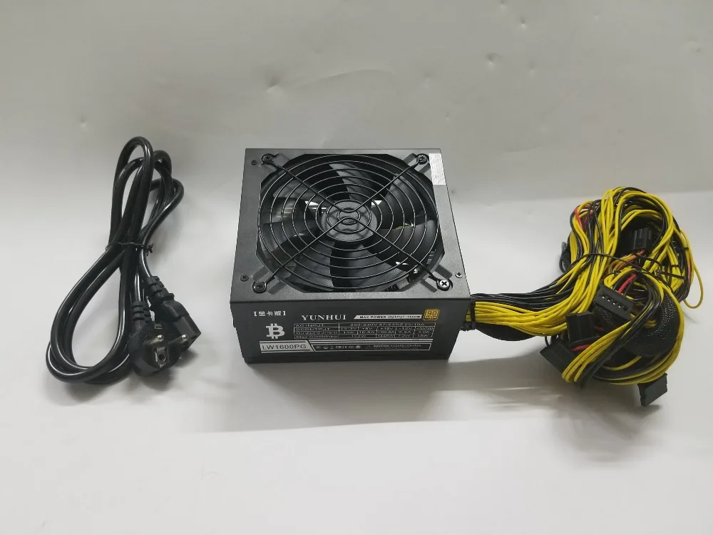 Lianli ETH ZCASH Шахтер золото источника питания 1600W 12V 120A (с кабелем питания) подходит