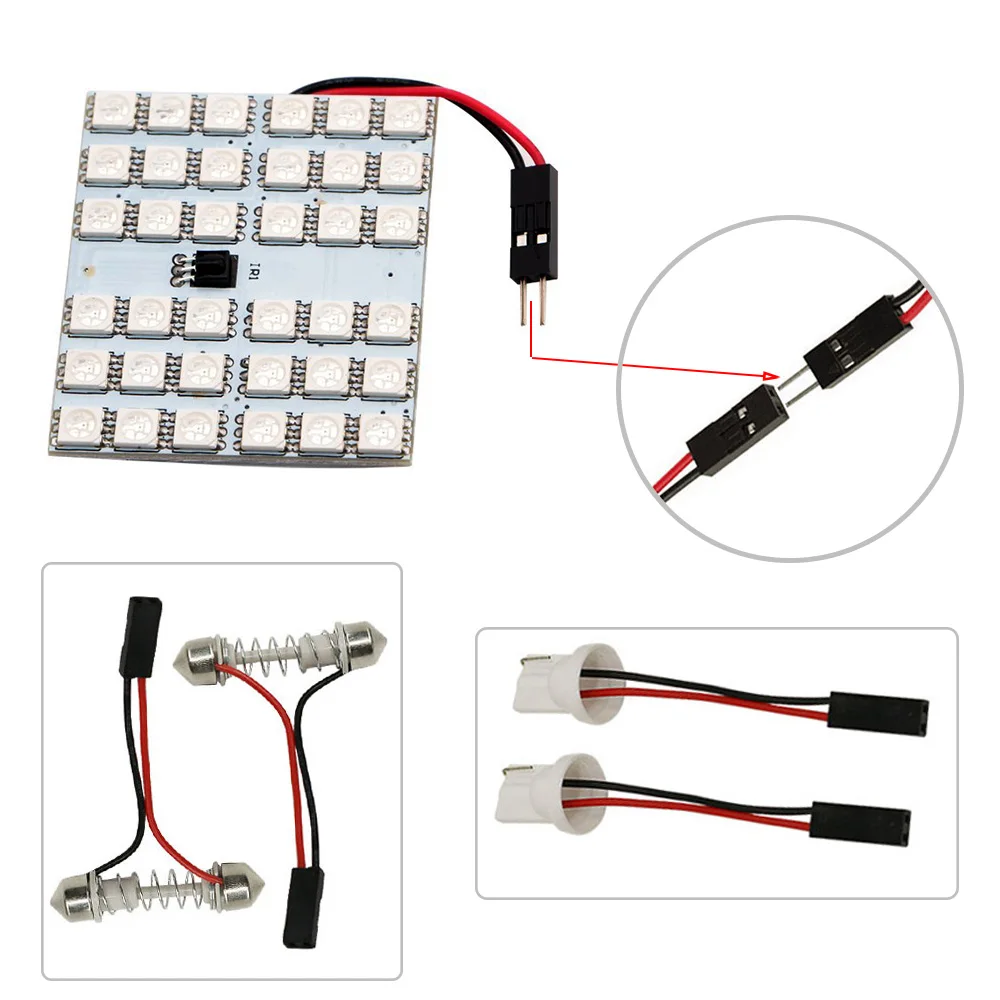 Автомобильная светодиодная панель YSY 1SetT10 RGB 5050 36SMD пульт дистанционного