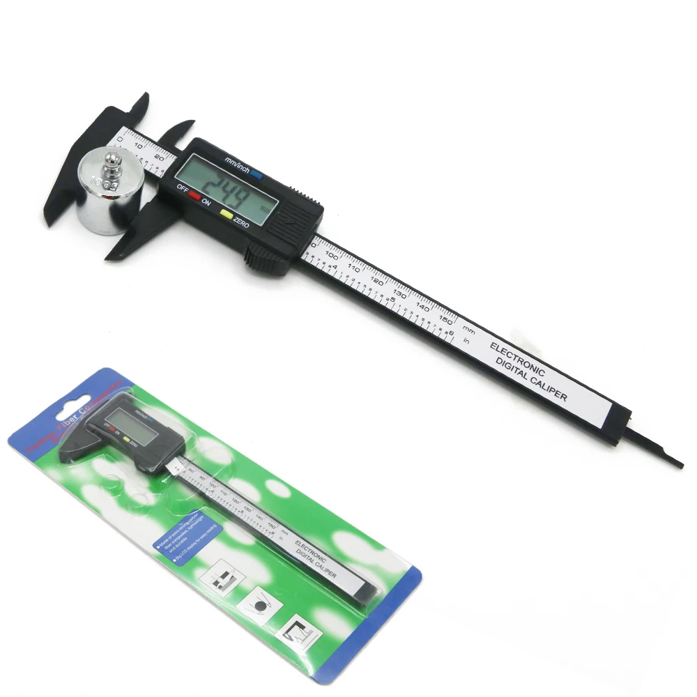 

1pcs New 6" 150mm LCD Vernier Gauge Solar Digital Caliper Micrometer Carbon Fiber Composite
