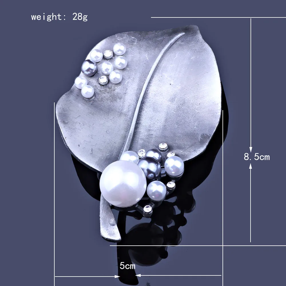 FARLENA ювелирные изделия черные Большие булавки в форме листьев с покрытием