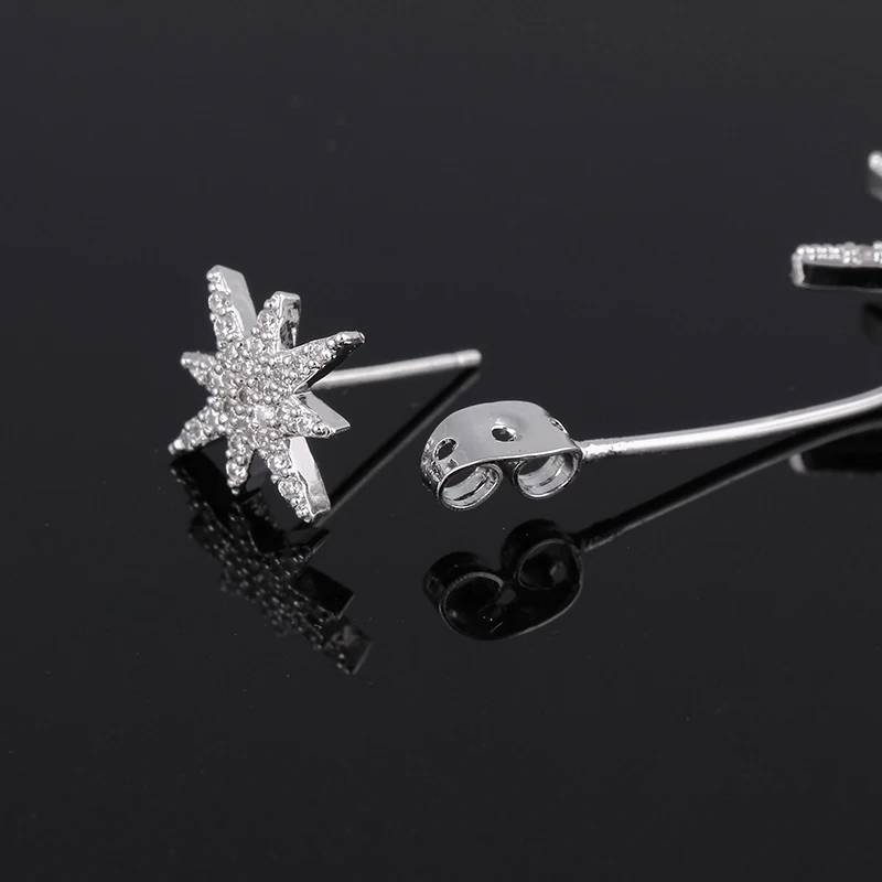 2 в 1 серьги манжеты с фианитом|cuff earrings|cuff earrings for womenearring cuff |