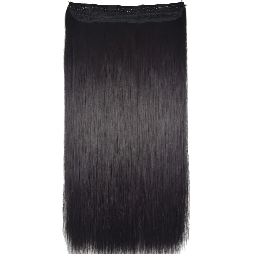 Heat Resistant Synthetic Fiber Silky Straight 5 clips on clip in hair Extensions 5006 | Шиньоны и парики