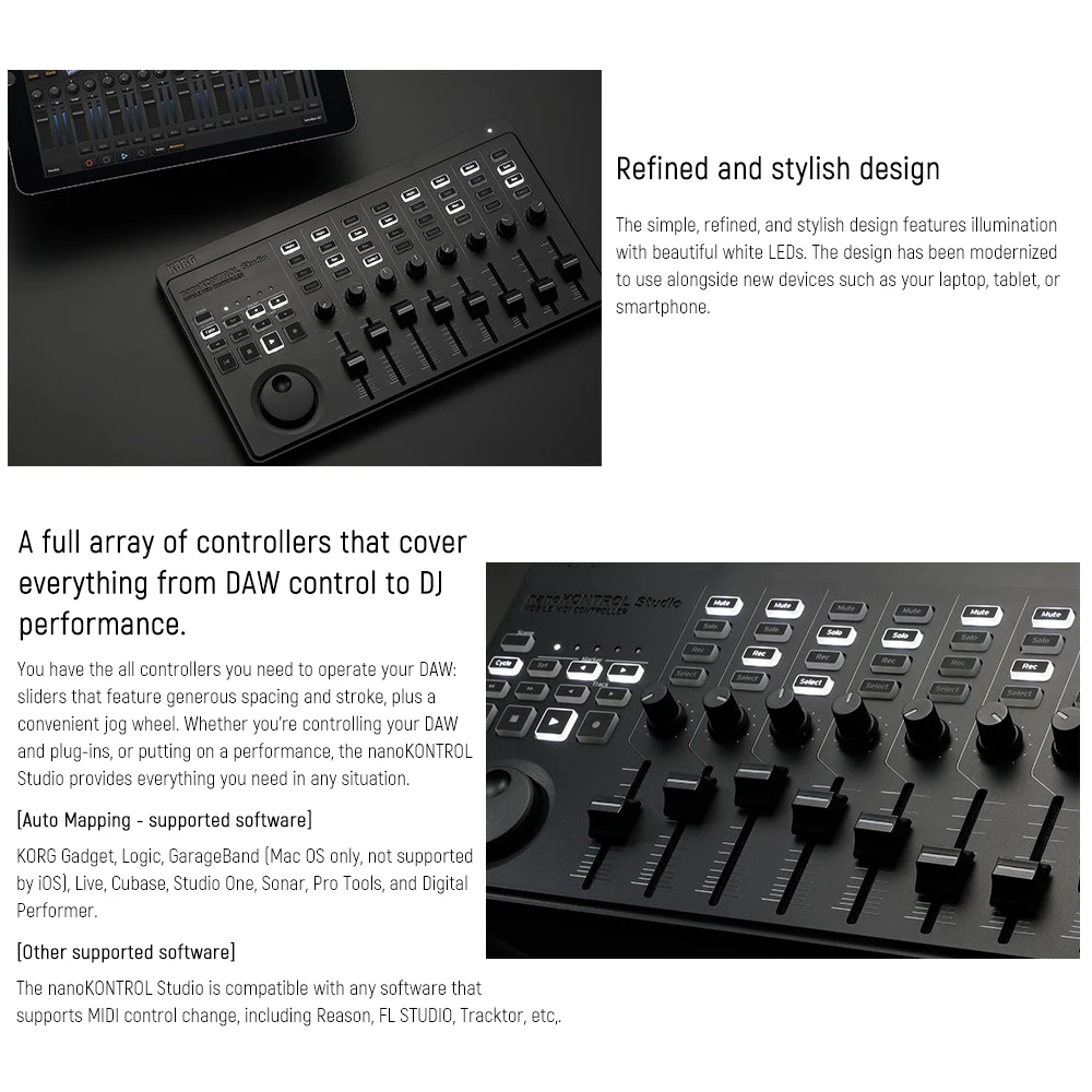 KORG nanoKONTROL Studio портативный MIDI контроллер поддерживает беспроводное BT и проводное