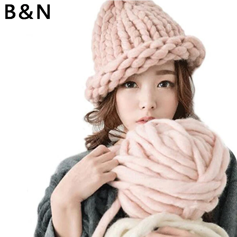 

2018 Женская модная Зимняя шерстяная шапка грубые линии наружная теплая шляпа шапка вязаная шапка разные цвета на выбор