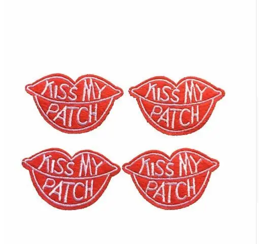 DD10 шт. патчи с надписью KISS MY Lips вышитая нашивка сделай сам аппликации для мотиков