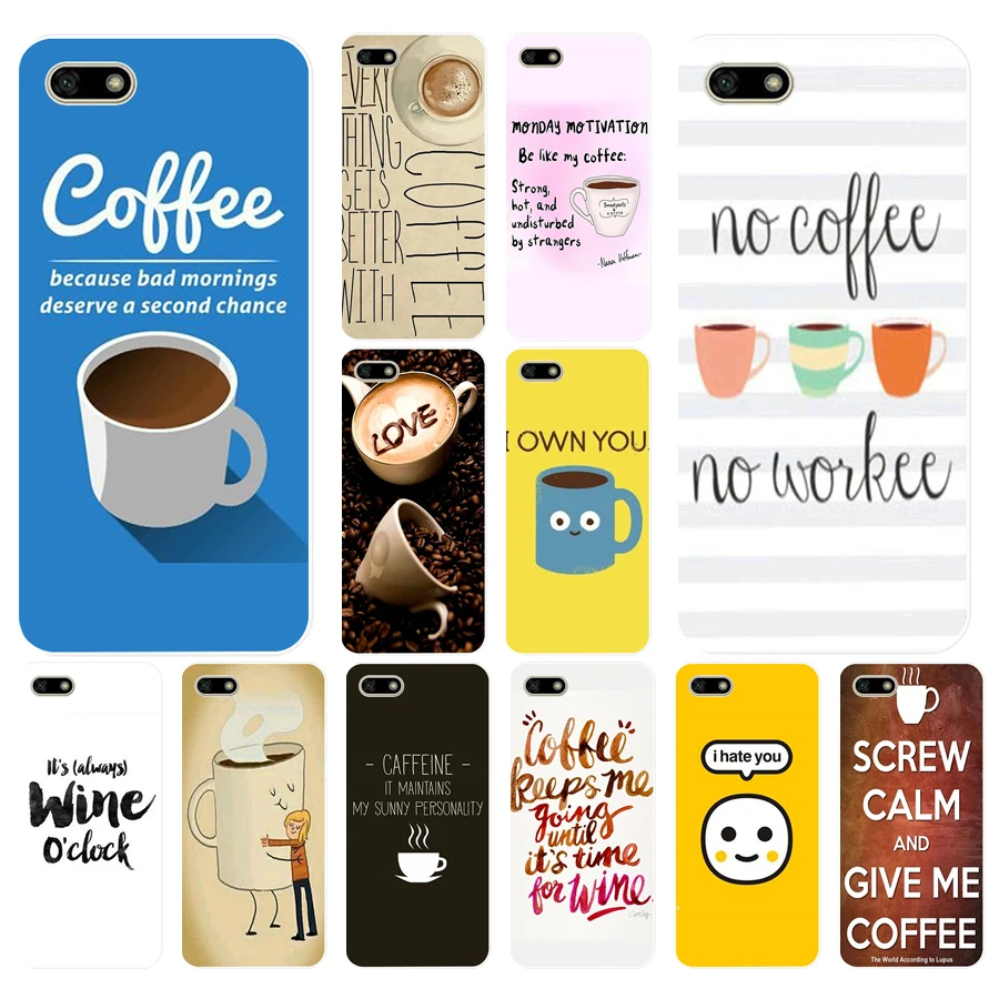 179H Coffee Wine Brown Magenta Ombr Soft Silicone Tpu Cover Case for huawei Honor 7a pro 7x play case