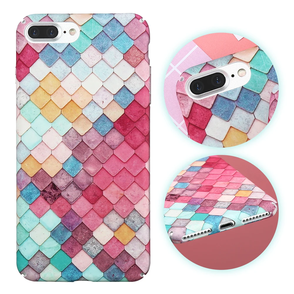 Kisscase Жесткий чехол для ПК iPhone 5 5S SE X 10 Обложка 3D Mermaid Scale Сквайна Светящиеся чехлы 6