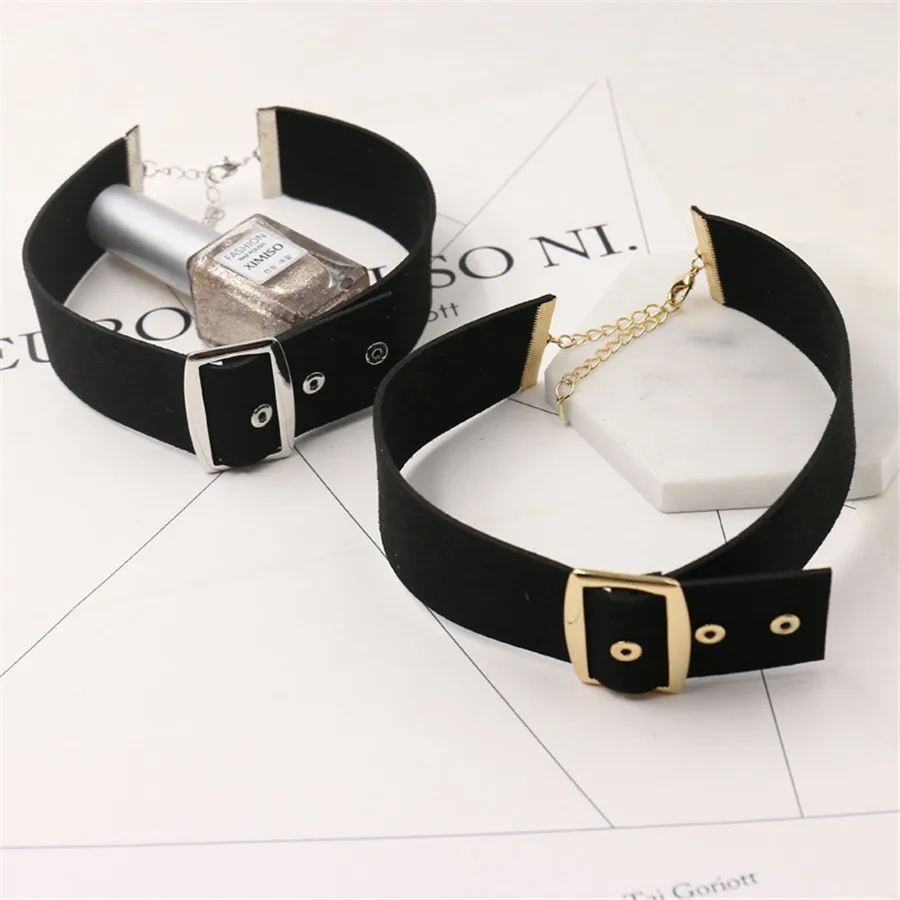 Simplee Винтаж искусственная кожа Прохладный чокер женщин сексуальный круг Рок