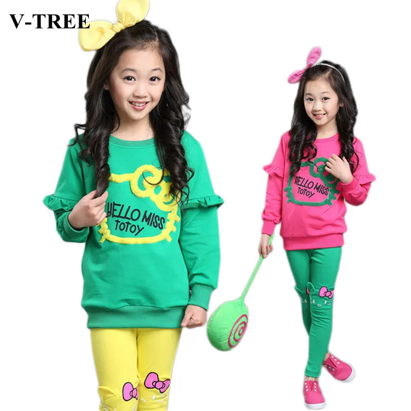 Комплекты одежды для маленьких девочек Спортивный костюм ярких цветов с героями