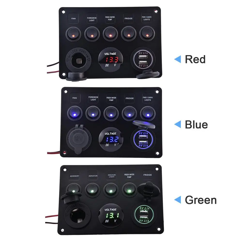 Двойная розетка USB А переключатели и реле для зарядного устройства светодиодная