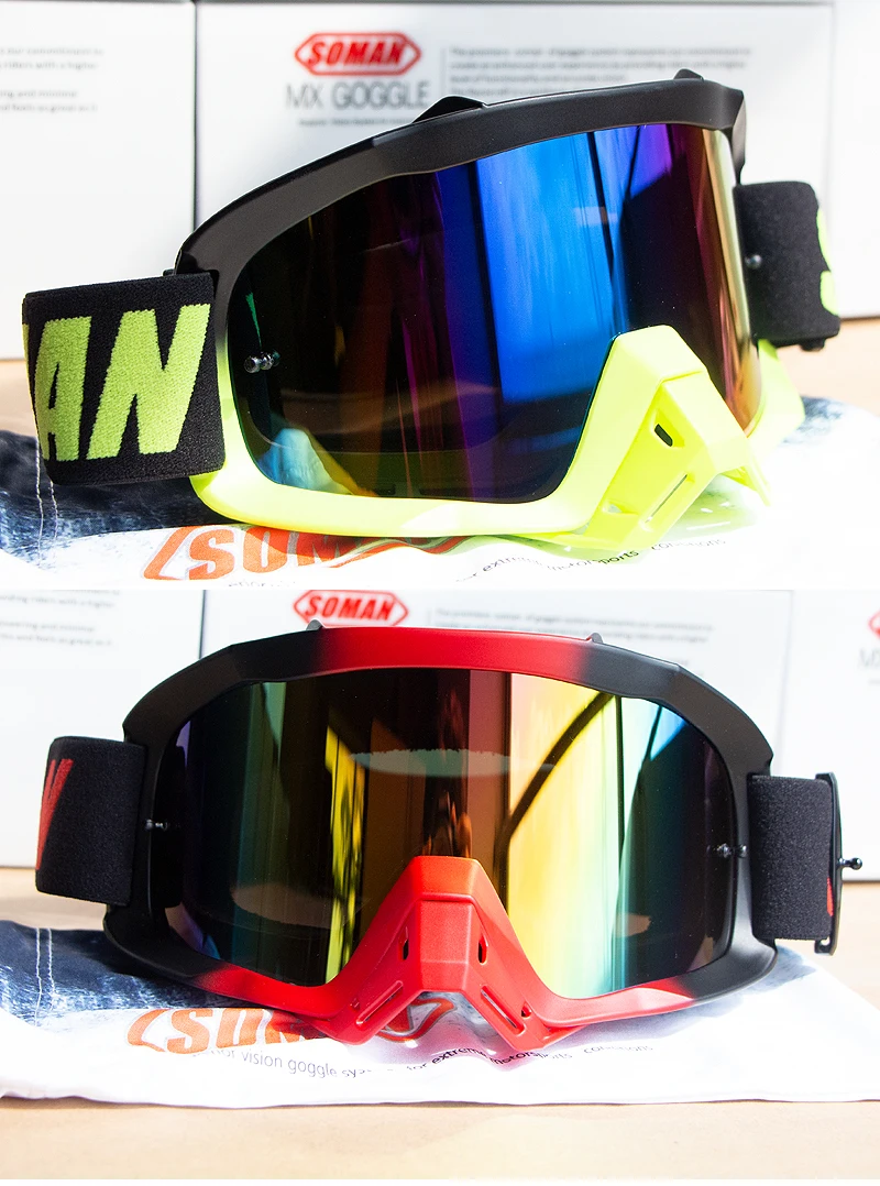 SOMAN SM16 New Motocross Off Road Goggles Dirt Bike Oculos Motorcycle Cycling Goggle Moto Bike Gafas Sport Okulary