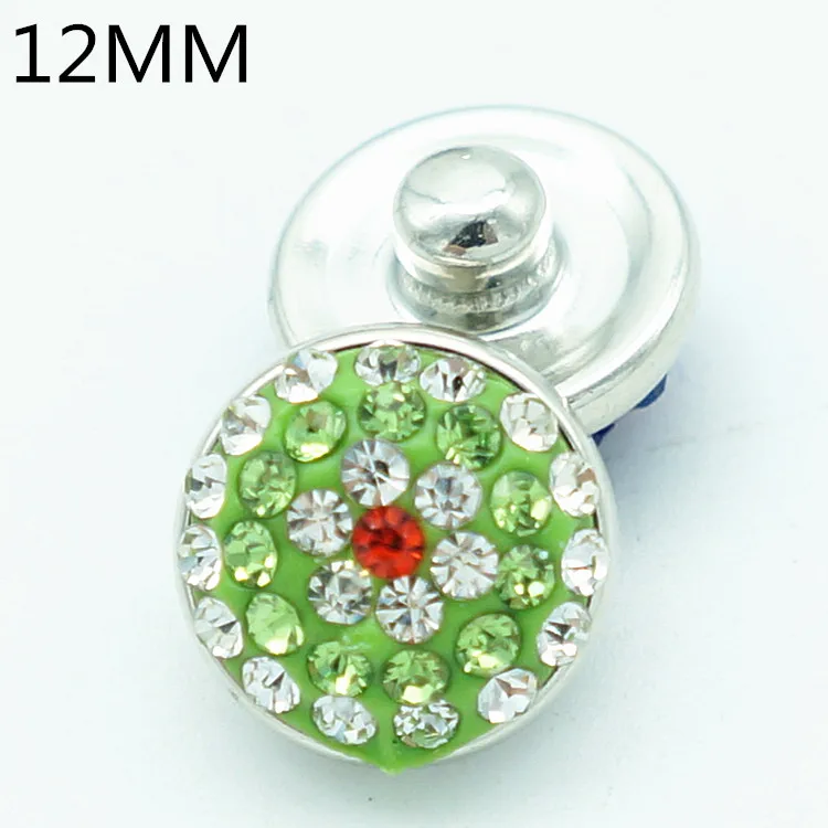 

New Trendy 12MM Crystal period flowers Rhinestone metal snap buttons fit DIY snap jewelry wholesale charm KZ9021