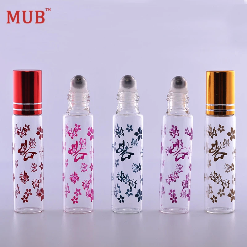 MUB 10 мл (100 шт./лот) металлический рулон бутылок для эфирных масел с принтом бабочки