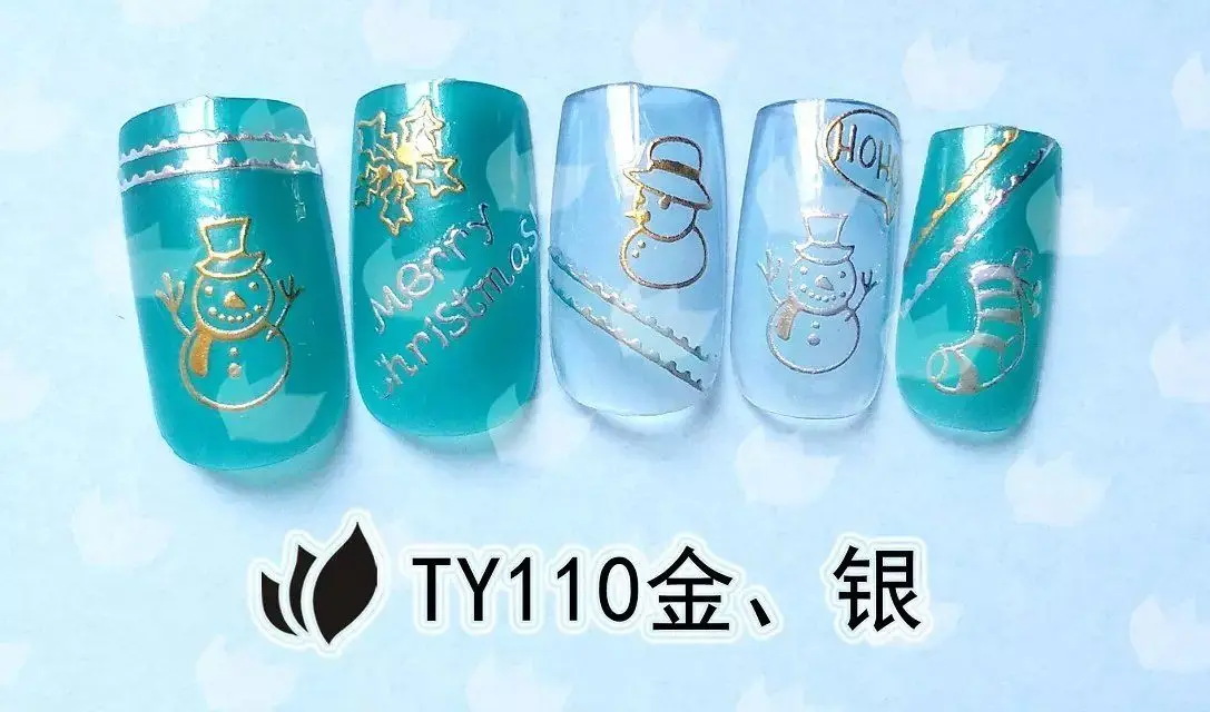1 партия = 12 листов наклейки на Рождество|nail art gold|sticker decalart gold |