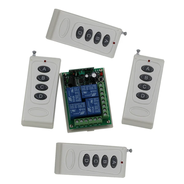 

Высокое качество DC24V 4ch rf Беспроводной Дистанционное управление переключатель Системы приемник и 4 передатчик Мгновенный Переключить тактн...