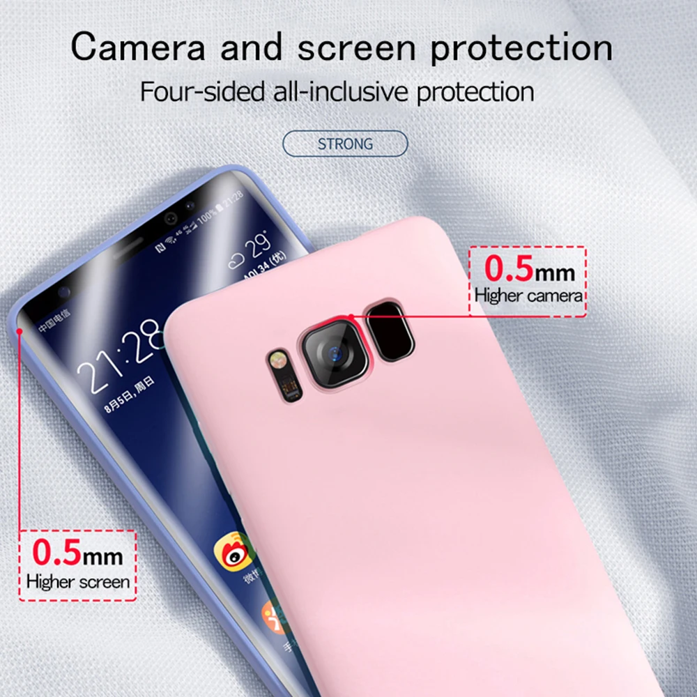 Original Silicone Liquid Phone Case For Samsung Galaxy S10 Lite S9 S8 Plus S7 Edge Note 8 9 A6 A7 2018 A20 A30 Cover Cases |