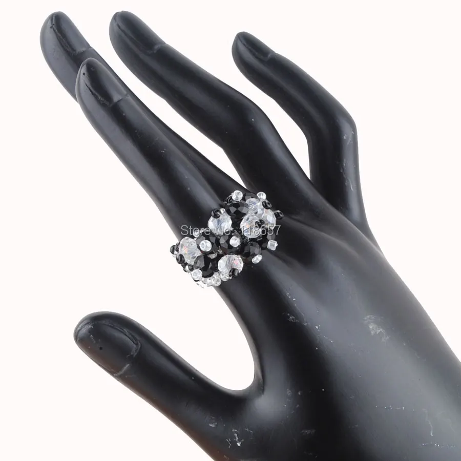 Free shipping New Fashion Crystal Faceted Beads Stretch Finger Ring US 6~10 IJ3004 | Украшения и аксессуары