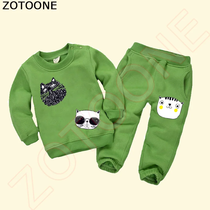 ZOTOONE 9pcs Mixed Cute Cat Stickers for Clothes Iron-on Transfers Applique Patches Clothing A-level Washable DIY D | Дом и сад