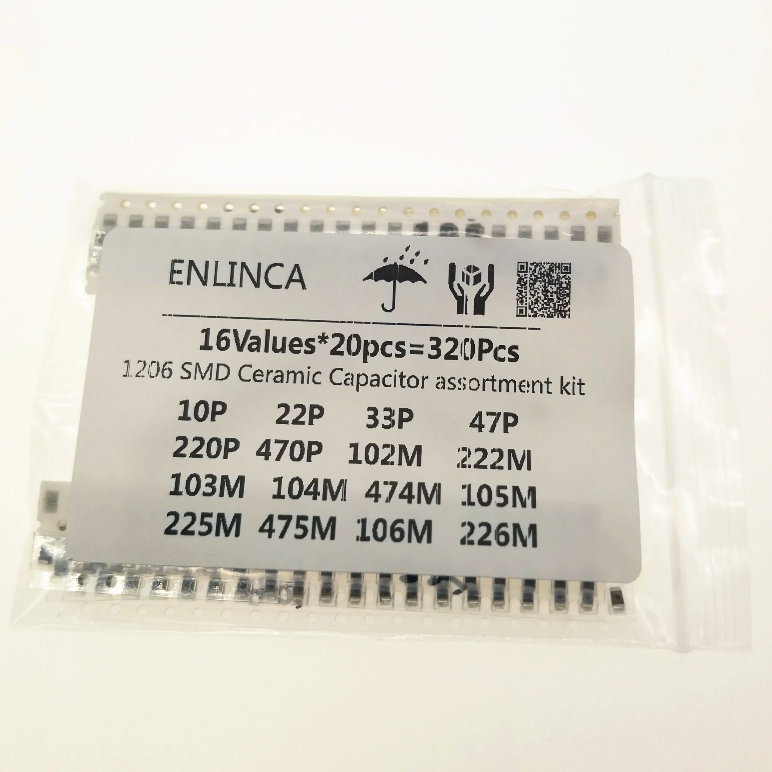 16ValuesX20pcs = 320Pcs 10PF 22UF электронный комплект конденсаторов 1206 0805 0603 SMD керамический