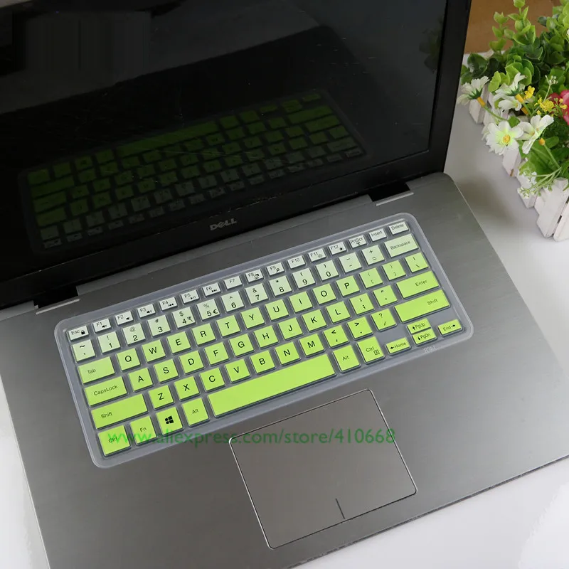 Gradualgreen Красочные Силиконовый чехол покрытие для клавиатуры протектор для Dell Inspiron 13 5000 13,3 дюймов i7370 i7373 5580 5482 3482 1" ноутбук - Цвет: Gradualgreen