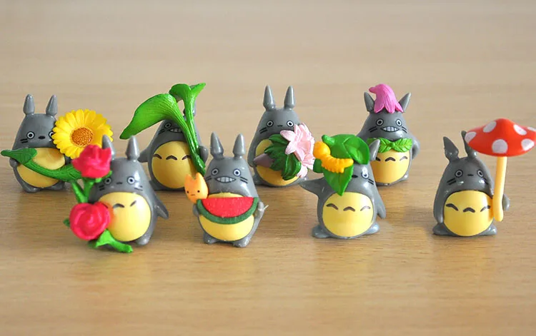 8 шт./лот 4 см Totoro мультяшная серия мини виниловая кукла ландшафтное растение |