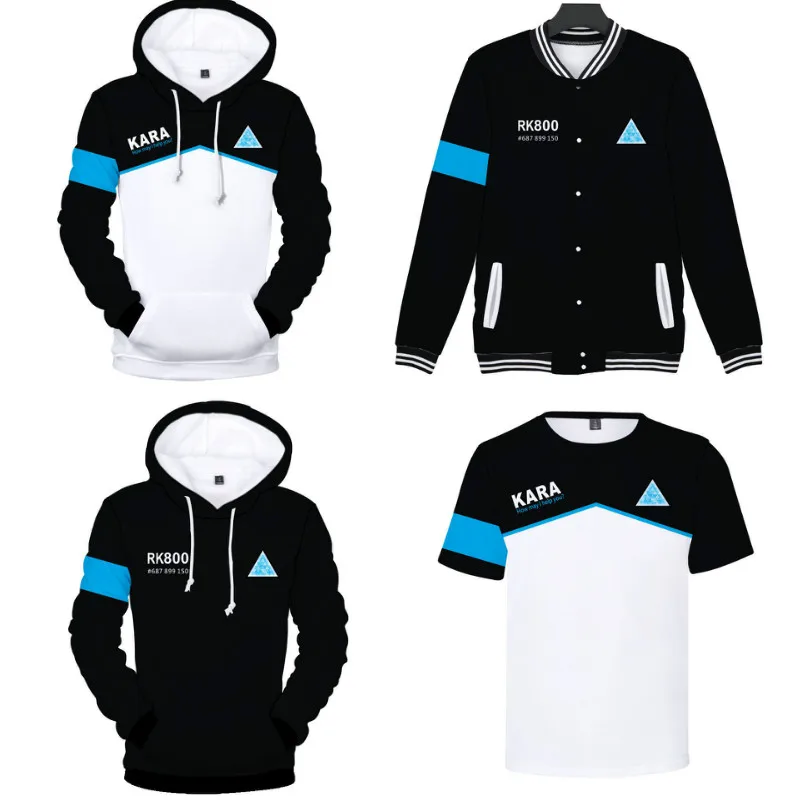 2018 из популярной игры Detroit стать человека 3D печати свитер с капюшоном Кара форма