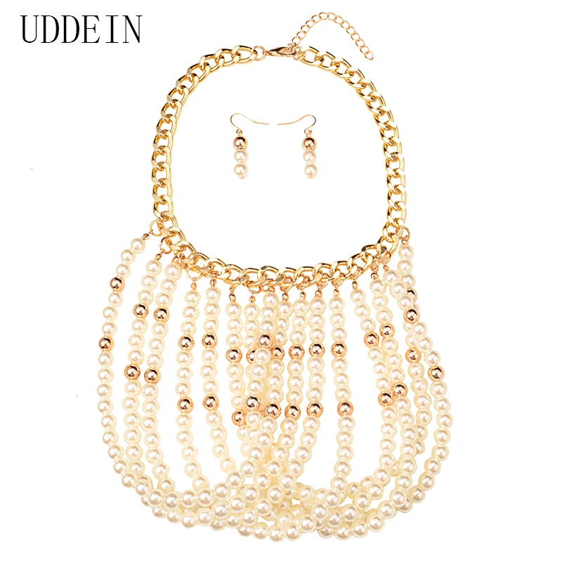 Набор ювелирных изделий UDDEIN подвеска с кисточкой ожерелье из искусственного