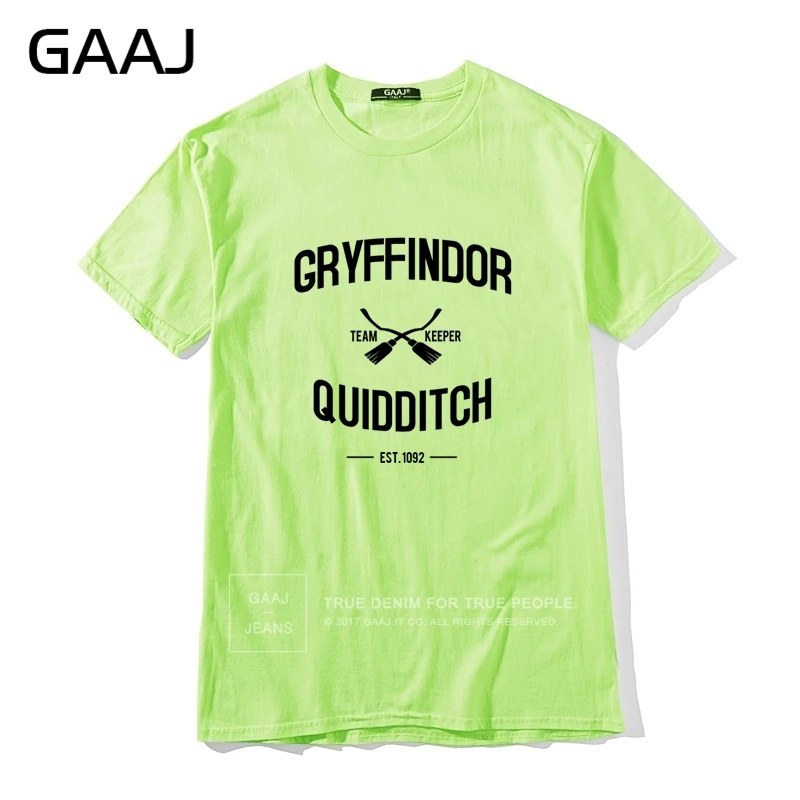"Gryffindor Quidditch Team" Мужская футболка Homme с круглым вырезом, футболки для мужчин, высокое качество, футболка, модный топ с коротким рукавом# CZ2X5 - Цвет: Light green