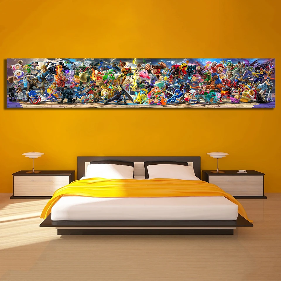 1 шт. супер Smash Bros Ultimate обновление видео игры Wall Art принты Модульная картина