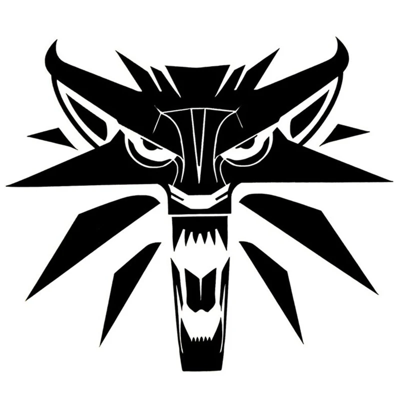 14,5*12,5 см креативная наклейка для автомобиля Ведьмак волк медальон виниловые наклейки для автомобиля черный/серебристый