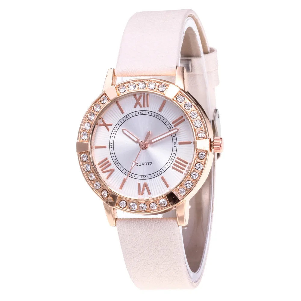 Женские tQuartz Стразы Часы текущий популярный фактор Relojes Para Mujer Montre Femme Marque De Lux Cuir Bayan Saat@ 50