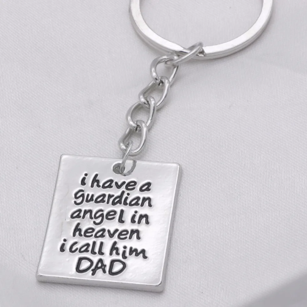 

Dad gift Key Chain friend ship Key Rings I have a guardian angel in heaven i call him dad Metal Keychain Jewelry Key Holder K024