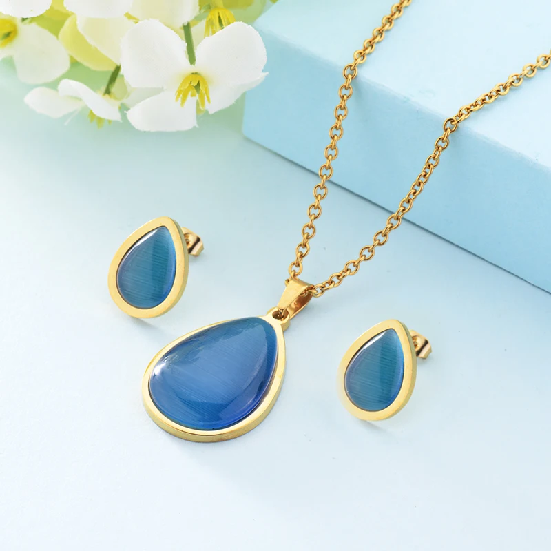 Два Цвета синий зеленый овальный хрустальный камень ювелирные изделия серьги