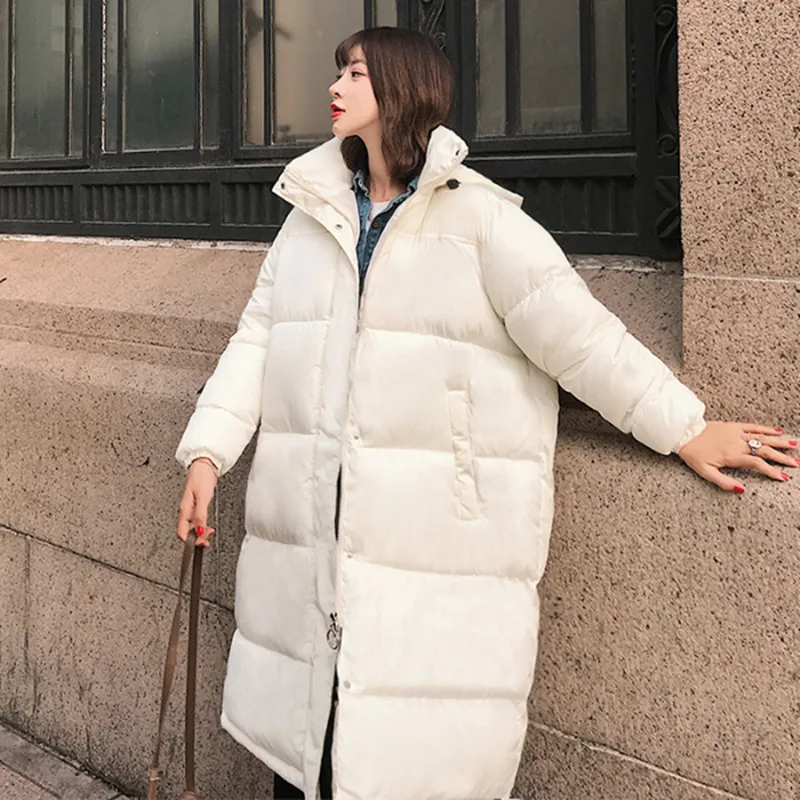2018 Korean Style Fashion Winter Jacket Women Down Parkas Oversize Cotton Padded Long Coat Casual Loose Warm Overcoats | Женская одежда